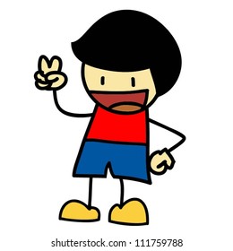 Hand writing  cartoon . vector