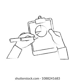 hand writing in clipboard checklist isolated icon