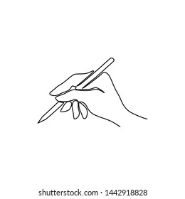 Hand writing, continuous line drawing, tattoo, print for clothes and logo design, single line on a white background, isolated vector illustration. 