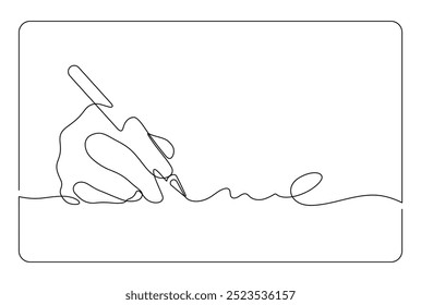 hand writing with digital pen using tablet minimalism one line drawing continuous illustration