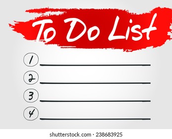 Hand writing To Do blank List, vector concept background