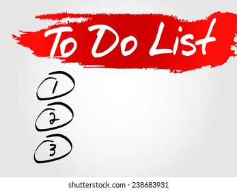 Hand writing To Do blank List, vector concept background