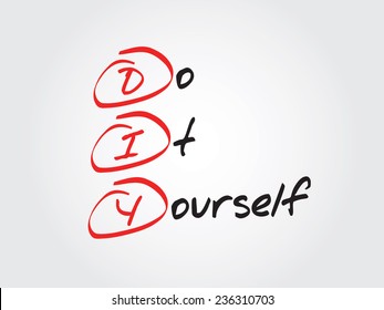 Hand writing Do It Yourself (DIY), vector business concept acronym