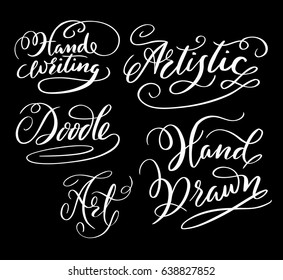 Hand writing and doodle hand written typography. Good use for logotype, symbol, cover label, product, brand, poster title or any graphic design you want. Easy to use or change color 