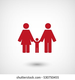 Hand writing with a feather - red vector  icon with shadow
