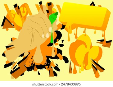 Hand writing with Felt Tip Pen, graffiti style with speech bubble. Abstract modern Messaging sign street art decoration, performed in urban painting style.