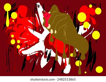 Hand writing with Felt Tip Pen, graffiti style. Abstract modern street art decoration performed in urban painting style.