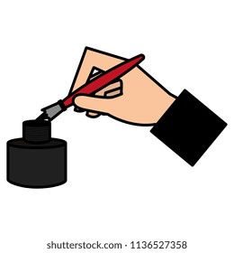 hand writing with fountain pen