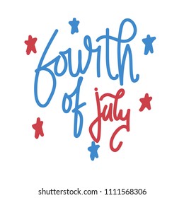 Hand writing of fourth of july
