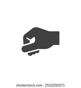 Hand writing gesture vector icon. Filled flat sign for mobile concept and web design. Writing Gesture glyph icon. Signing symbol, logo illustration. Vector graphics