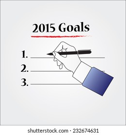  Hand writing  Goals  vector on gray background