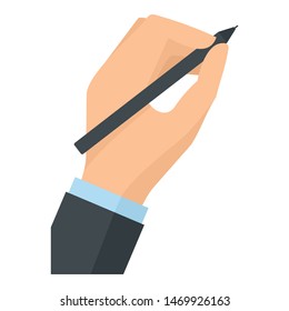 Hand writing icon. Flat illustration of hand writing vector icon for web design