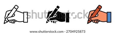 Hand Writing icon vector. education, and note taking symbol. vector illustration.