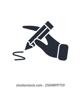 Icono de escritura a mano. Vector. Trazo editable. Signo de estilo lineal para uso Diseño web, logotipo. Ilustración de símbolo.