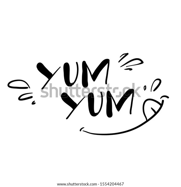 落書き風の漫画風においしい食べ物の味を示す手書きのイラストシンボル のベクター画像素材 ロイヤリティフリー