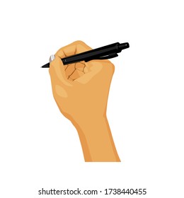 Hand writing isolated on white background. Template design. Hand pose collection.