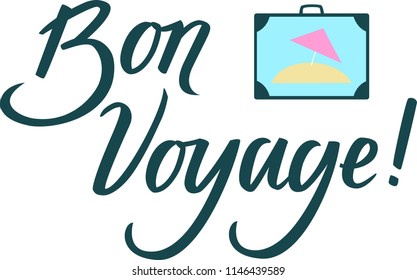 Hand writing lettering on the theme of travelling. Vector illustration.