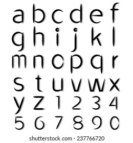 hand writing lettering vector alphabet