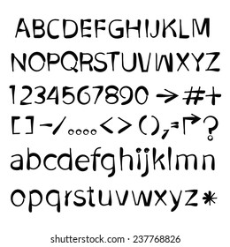 hand writing lettering vector ink alphabet