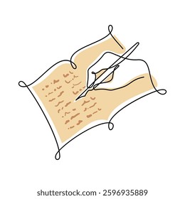 Hand writing line art vector illustration