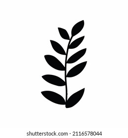 hand writing line floral isolated on white background