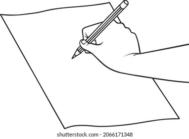 ilustración vectorial de línea de escritura manual aislada en fondo blanco