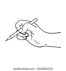 hand writing line vector illustration,isolated on white background,top view