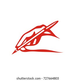 Hand writing logo design template vector