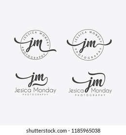 Hand writing logo template collection vector