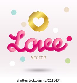 Hand writing love letter vector background illustration
