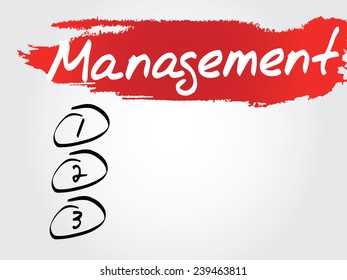 Hand writing Management Blank List, vector concept background