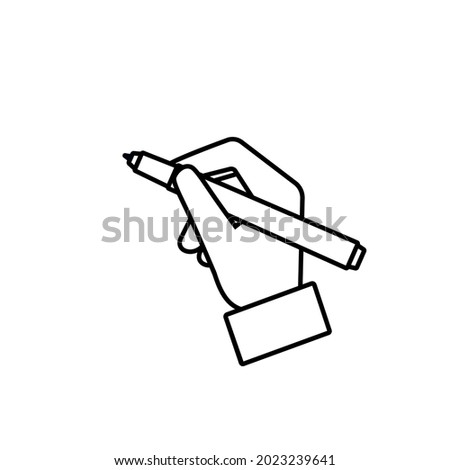 Hand writing marker line icon. Clipart image isolated on white background