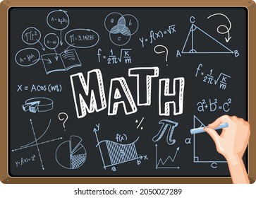 Fórmula matemática de escritura a mano en la ilustración de la pizarra