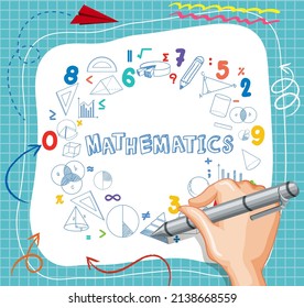 Hand writing math formula on paper note illustration - Shutterstock ID 2138668559
