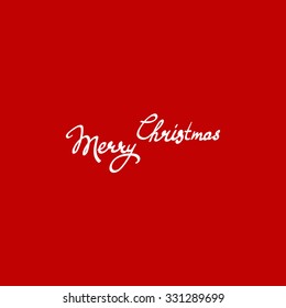  hand writing "Merry Christmas"   with white marker on red board.