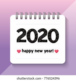 Hand Writing Note icon flat design and vector illustration
'happy new year'