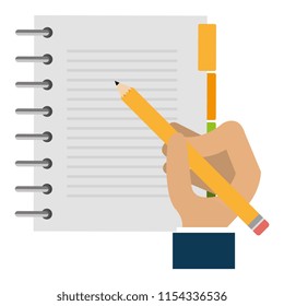 hand writing in notebook