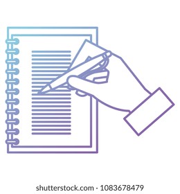 hand writing in notebook school