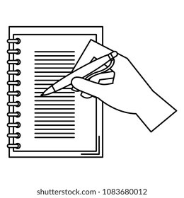 hand writing in notebook school