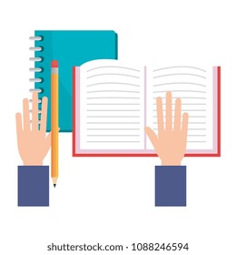 hand writing in notebook school