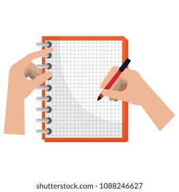 hand writing in notebook school