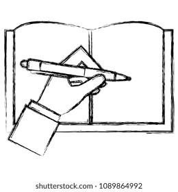hand writing in notebook school