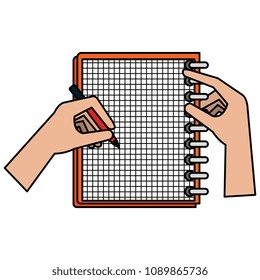 hand writing in notebook school