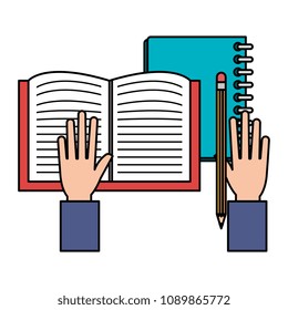 hand writing in notebook school