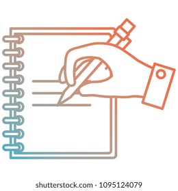 hand writing in notebook school