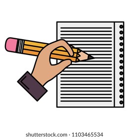 hand writing in notebook school