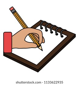 hand writing in notebook school education