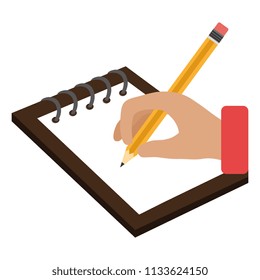 hand writing in notebook school education