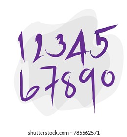 hand writing numbers calligraphy ink 123 vector black and white idea design