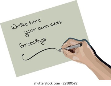 hand writing on paper, it is possible to place your own text